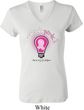 Ladies Breast Cancer Awareness Shirt Think Pink V-neck Tee T-Shirt