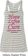 Ladies Breast Cancer Hope Love Cure Flowy Racerback