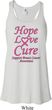 Ladies Breast Cancer Hope Love Cure Flowy Racerback