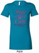 Ladies Breast Cancer Hope Love Cure Longer Length Shirt