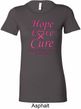 Ladies Breast Cancer Hope Love Cure Longer Length Shirt