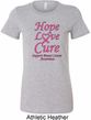 Ladies Breast Cancer Hope Love Cure Longer Length Shirt