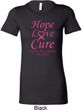 Ladies Breast Cancer Hope Love Cure Longer Length Shirt
