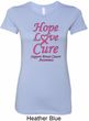 Ladies Breast Cancer Hope Love Cure Longer Length Shirt