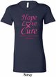 Ladies Breast Cancer Hope Love Cure Longer Length Shirt