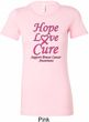 Ladies Breast Cancer Hope Love Cure Longer Length Shirt