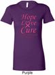 Ladies Breast Cancer Hope Love Cure Longer Length Shirt