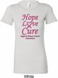 Ladies Breast Cancer Hope Love Cure Longer Length Shirt