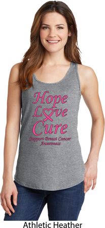 Ladies Breast Cancer Hope Love Cure Tank Top