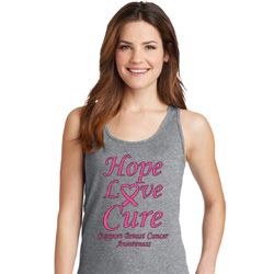 Ladies Breast Cancer Hope Love Cure Tank Top
