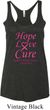 Ladies Breast Cancer Hope Love Cure Tri Blend Racerback