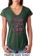 Ladies Breast Cancer Hope Love Cure Tri Blend V-neck