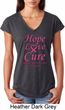 Ladies Breast Cancer Hope Love Cure Tri Blend V-neck