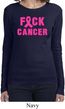 Ladies Breast Cancer Shirt F*CK Cancer Long Sleeve Tee T-Shirt