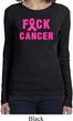 Ladies Breast Cancer Shirt F*CK Cancer Long Sleeve Tee T-Shirt