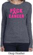 Ladies Breast Cancer Shirt F*CK Cancer Long Sleeve Tee T-Shirt