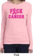 Ladies Breast Cancer Shirt F*CK Cancer Long Sleeve Tee T-Shirt