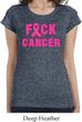 Ladies Breast Cancer Shirt F*CK Cancer Longer Length Tee T-Shirt