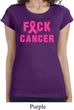 Ladies Breast Cancer Shirt F*CK Cancer Longer Length Tee T-Shirt