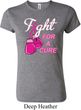 Ladies Breast Cancer Shirt Fight For a Cure Crewneck Tee T-Shirt