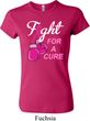 Ladies Breast Cancer Shirt Fight For a Cure Crewneck Tee T-Shirt