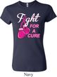Ladies Breast Cancer Shirt Fight For a Cure Crewneck Tee T-Shirt