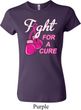 Ladies Breast Cancer Shirt Fight For a Cure Crewneck Tee T-Shirt