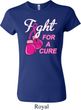 Ladies Breast Cancer Shirt Fight For a Cure Crewneck Tee T-Shirt