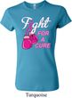 Ladies Breast Cancer Shirt Fight For a Cure Crewneck Tee T-Shirt
