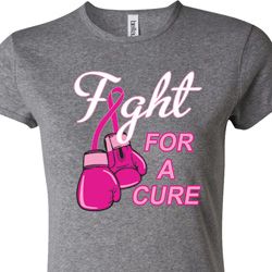 Ladies Breast Cancer Shirt Fight For a Cure Crewneck Tee T-Shirt