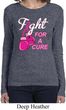 Ladies Breast Cancer Shirt Fight For a Cure Long Sleeve Tee T-Shirt