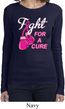 Ladies Breast Cancer Shirt Fight For a Cure Long Sleeve Tee T-Shirt