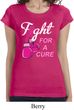 Ladies Breast Cancer Shirt Fight For a Cure Longer Length Tee T-Shirt