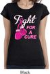 Ladies Breast Cancer Shirt Fight For a Cure Longer Length Tee T-Shirt
