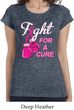 Ladies Breast Cancer Shirt Fight For a Cure Longer Length Tee T-Shirt