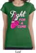Ladies Breast Cancer Shirt Fight For a Cure Longer Length Tee T-Shirt