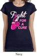 Ladies Breast Cancer Shirt Fight For a Cure Longer Length Tee T-Shirt