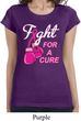 Ladies Breast Cancer Shirt Fight For a Cure Longer Length Tee T-Shirt