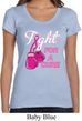 Ladies Breast Cancer Shirt Fight For a Cure Scoop Neck Tee T-Shirt