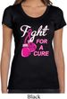 Ladies Breast Cancer Shirt Fight For a Cure Scoop Neck Tee T-Shirt