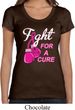 Ladies Breast Cancer Shirt Fight For a Cure Scoop Neck Tee T-Shirt