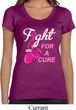 Ladies Breast Cancer Shirt Fight For a Cure Scoop Neck Tee T-Shirt