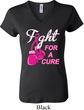 Ladies Breast Cancer Shirt Fight For a Cure V-neck Tee T-Shirt