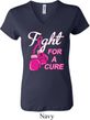 Ladies Breast Cancer Shirt Fight For a Cure V-neck Tee T-Shirt