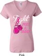 Ladies Breast Cancer Shirt Fight For a Cure V-neck Tee T-Shirt