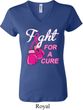 Ladies Breast Cancer Shirt Fight For a Cure V-neck Tee T-Shirt