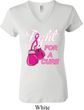 Ladies Breast Cancer Shirt Fight For a Cure V-neck Tee T-Shirt