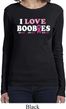 Ladies Breast Cancer Shirt I Love Boobies Long Sleeve Tee T-Shirt