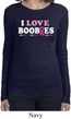 Ladies Breast Cancer Shirt I Love Boobies Long Sleeve Tee T-Shirt