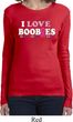 Ladies Breast Cancer Shirt I Love Boobies Long Sleeve Tee T-Shirt